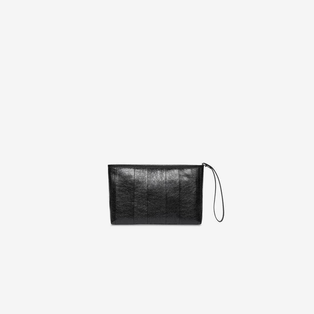 Barbes Large Zip Pouch With Handle in Black - 2