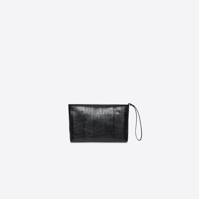 BALENCIAGA Barbes Large Zip Pouch With Handle in Black outlook