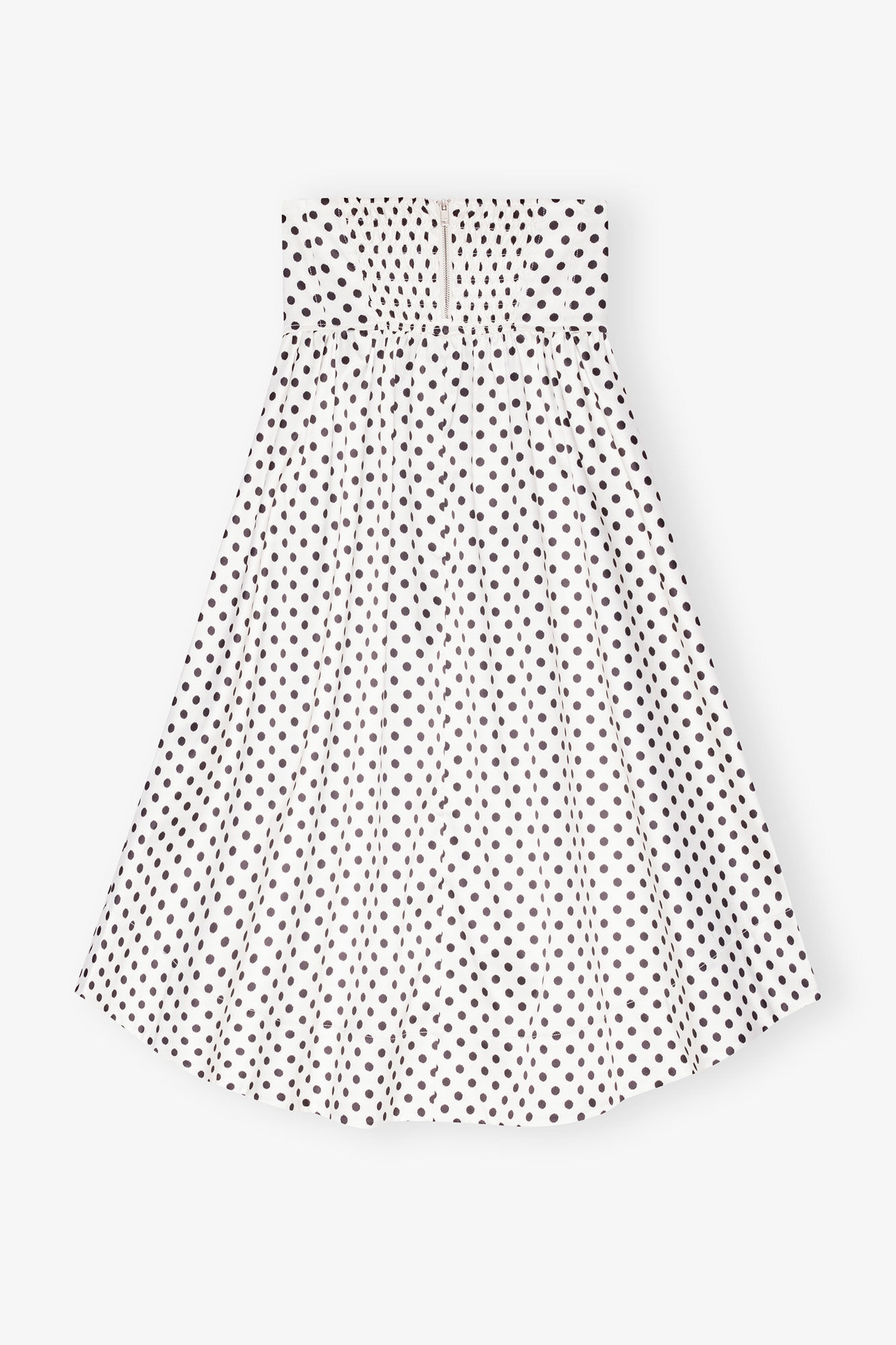 POLKA-DOT DOUBLE SATIN LONG POCKET SKIRT - 7