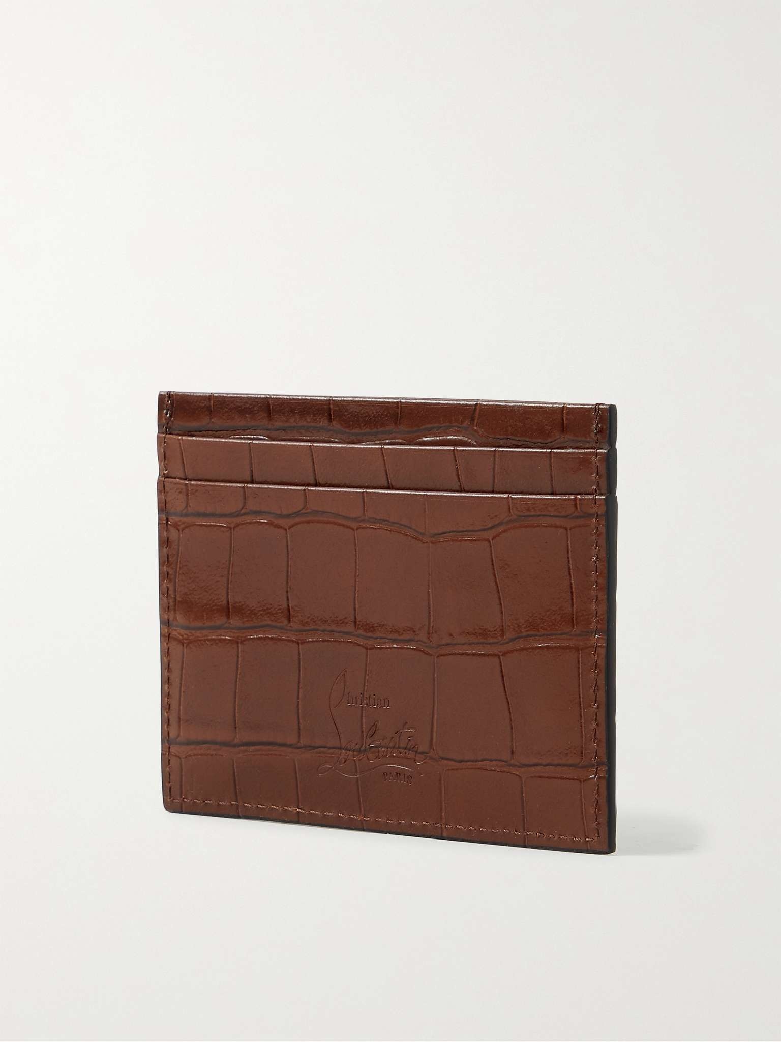 Croc-Effect Leather Cardholder - 3