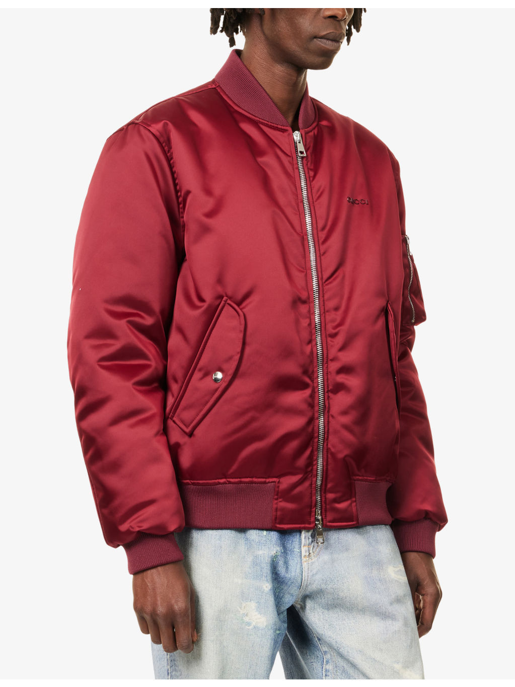 Embossed-Logo Padded Bomber Jacket - 3