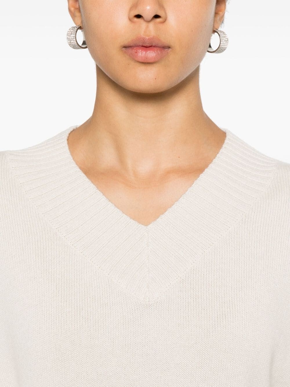 Long Sleeve V-Neck Sweater - 4