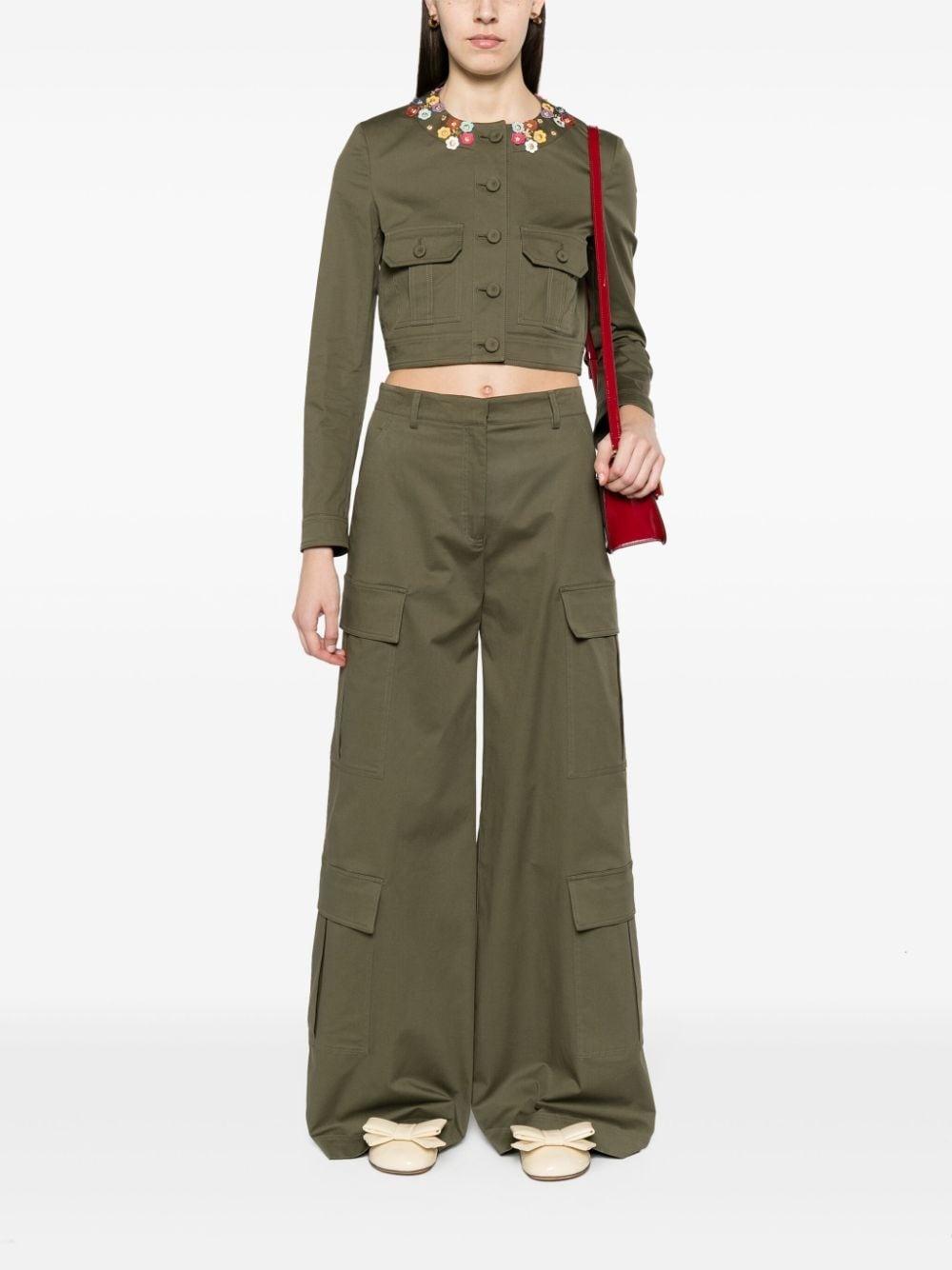 wide-leg cargo trousers - 2