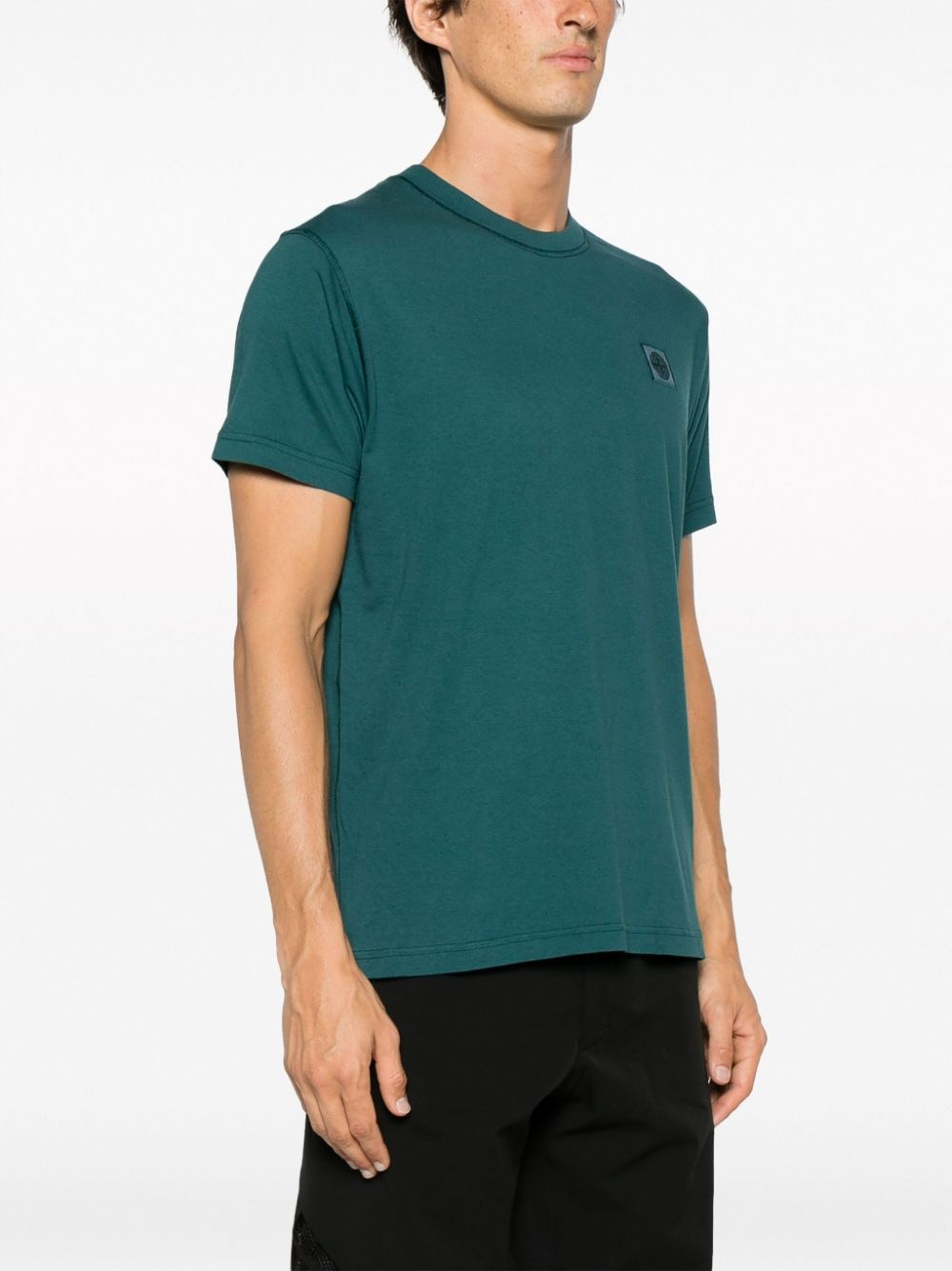 Compass-patch cotton T-shirt - 3