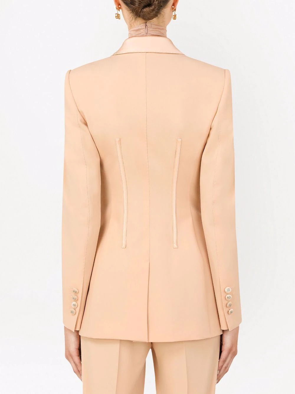 single-breasted corset-tie blazer - 4