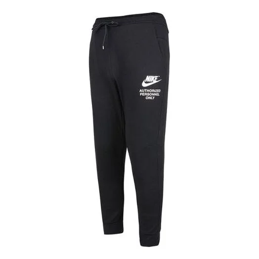 Men's Nike Logo Alphabet Printing Knit Bundle Feet Sports Pants/Trousers/Joggers Autumn Black DM6553 - 1