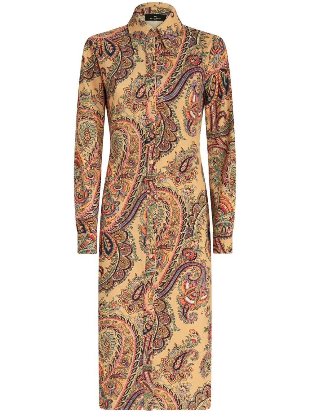 ETRO paisley-print belted cardigan - Brown