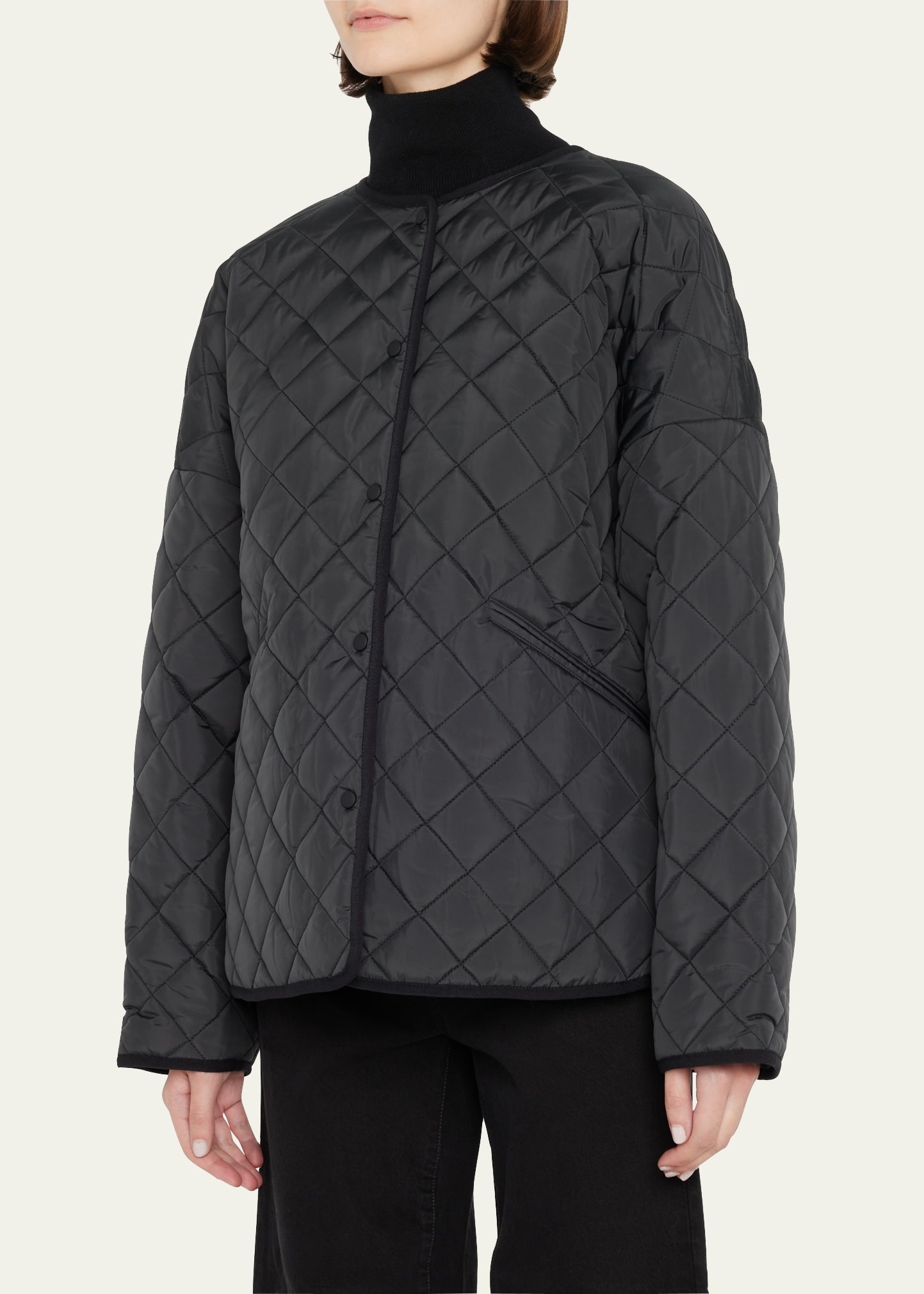 Water-Resistant Quilted Oversize Jacket - 4