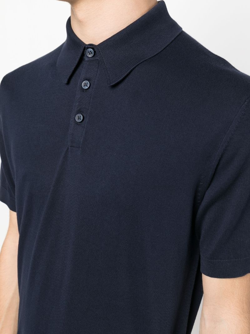 logo-patch cotton polo shirt - 5