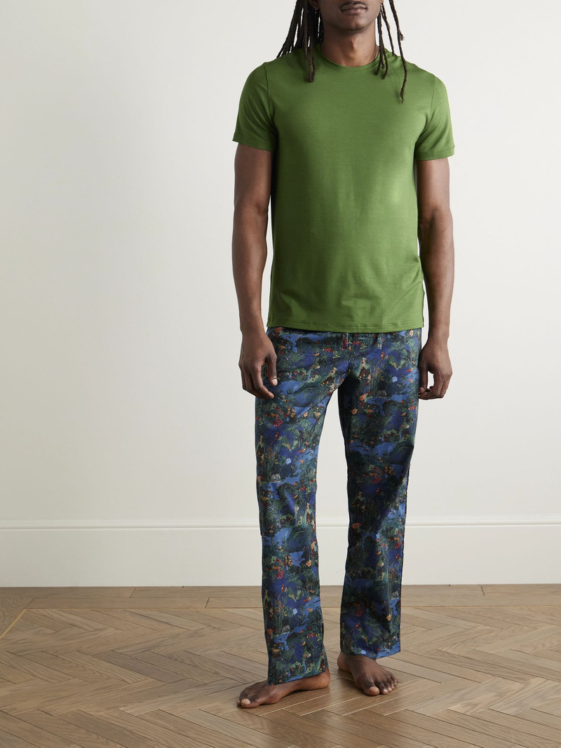Derek Rose Printed Cotton-Batiste Pyjama Trousers Blue outlook