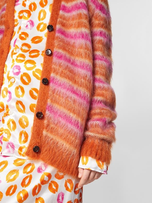 MULTICOLOURED STRIPED MOHAIR CARDIGAN - 4