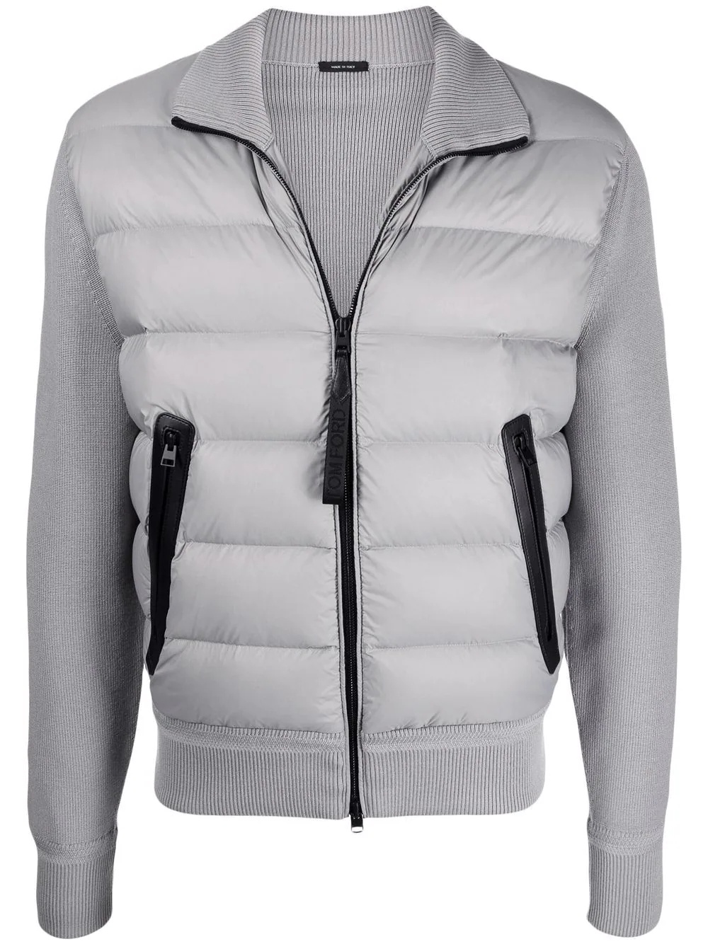 contrasting-panel puffer jacket - 1