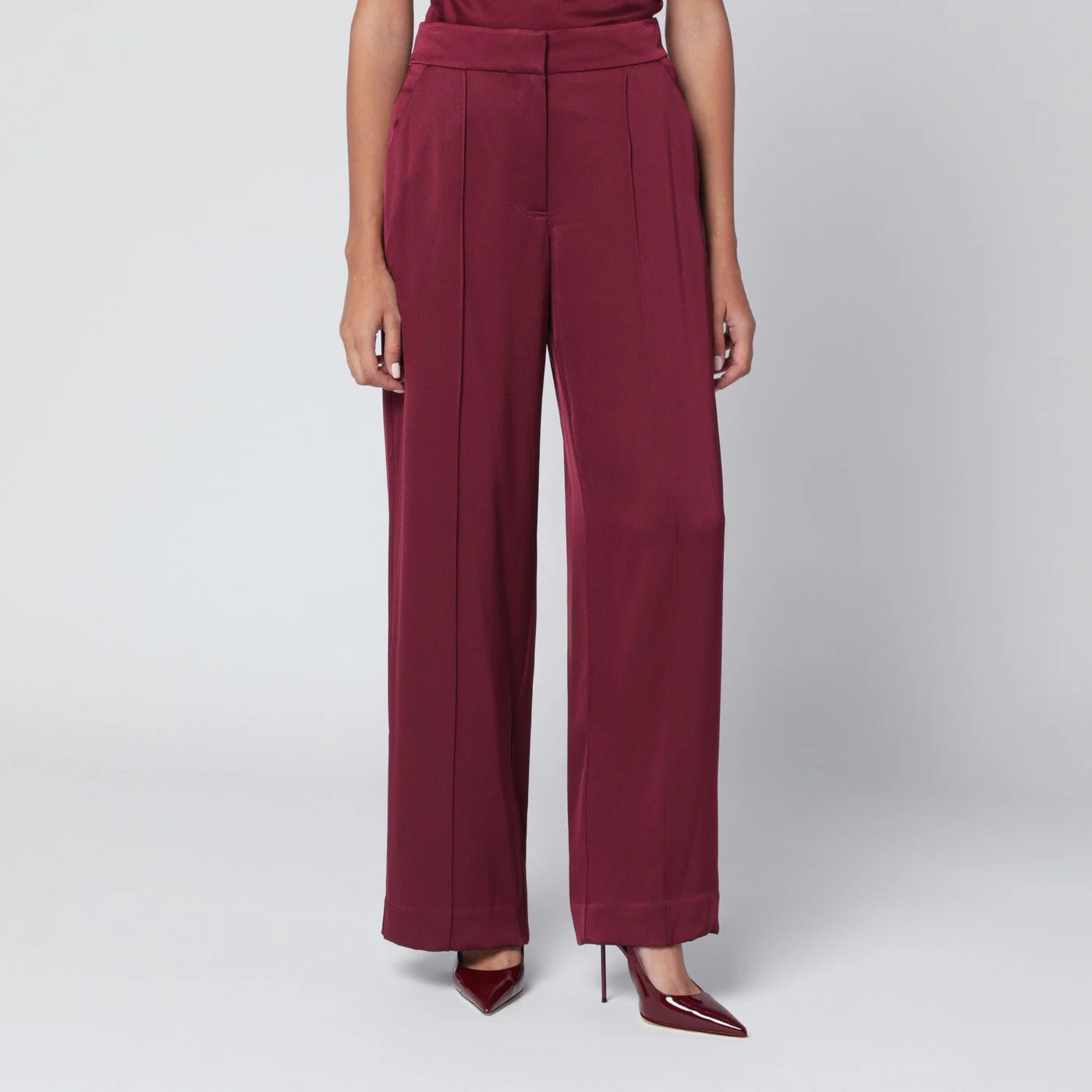 Kyra trousers in blueberry satin - 1