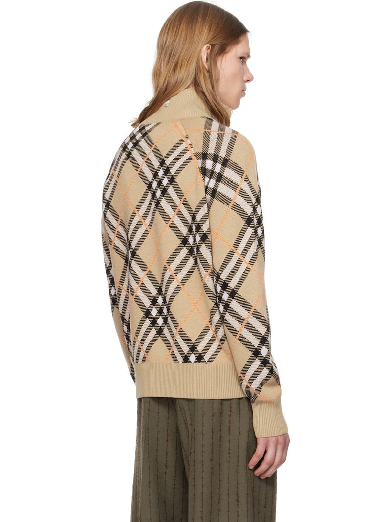 Beige Check Wool Mohair Blend Jacket 3