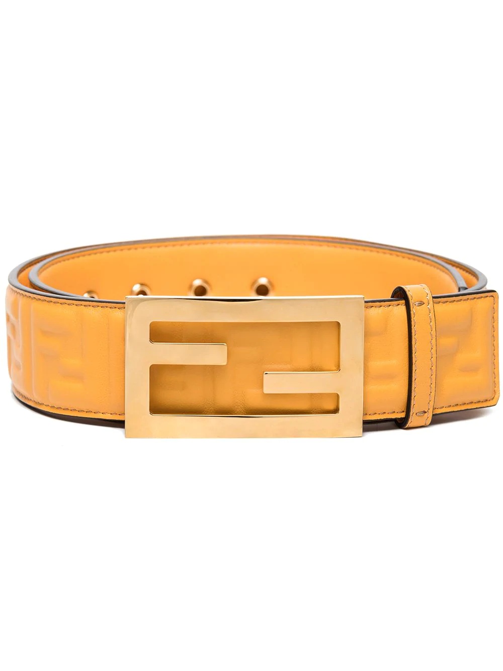 embossed logo monogram buckle belt - 1