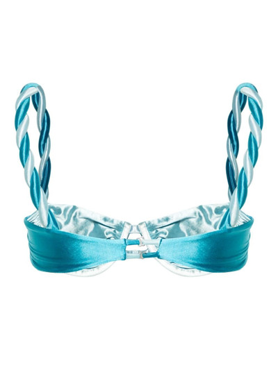 ISA BOULDER Ropes underwired satin bikini top outlook