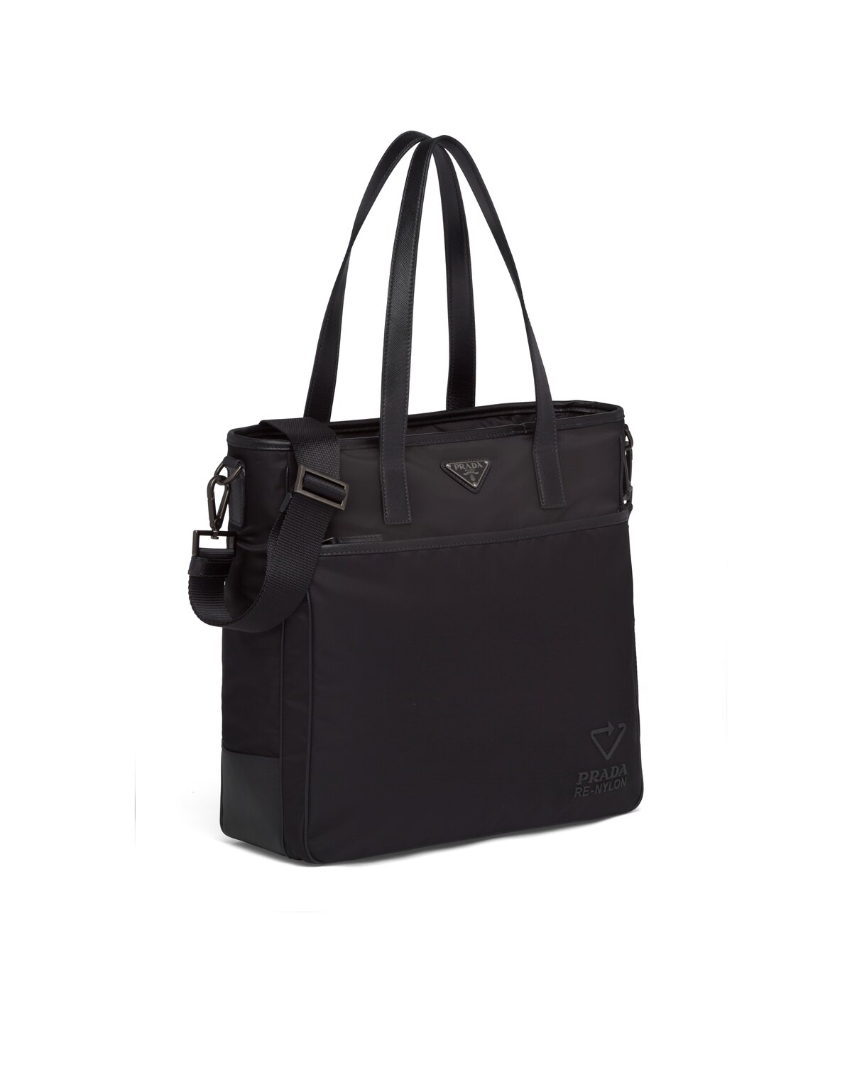 Nylon and Saffiano leather tote - 3