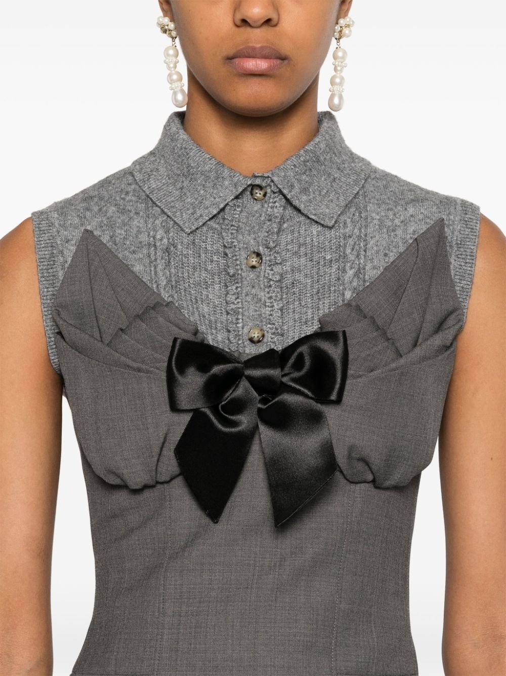 embellished-bustier midi dress - 5