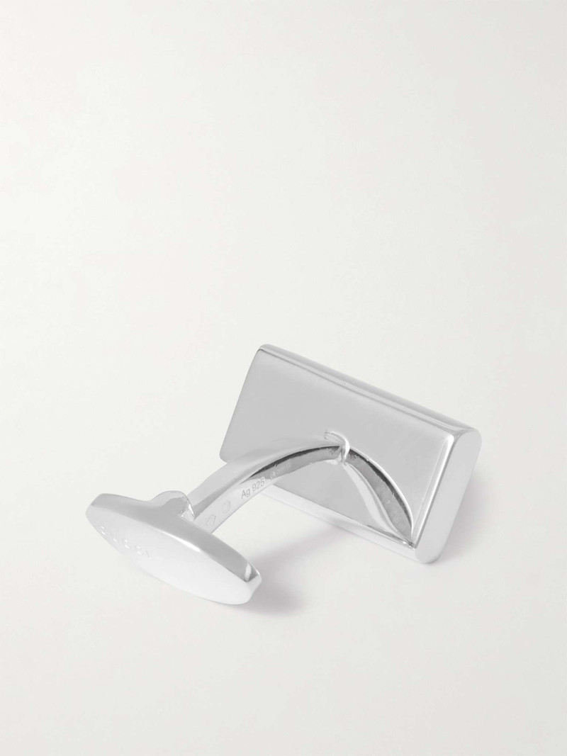 GUCCI Logo-Engraved Sterling Silver Cufflinks outlook