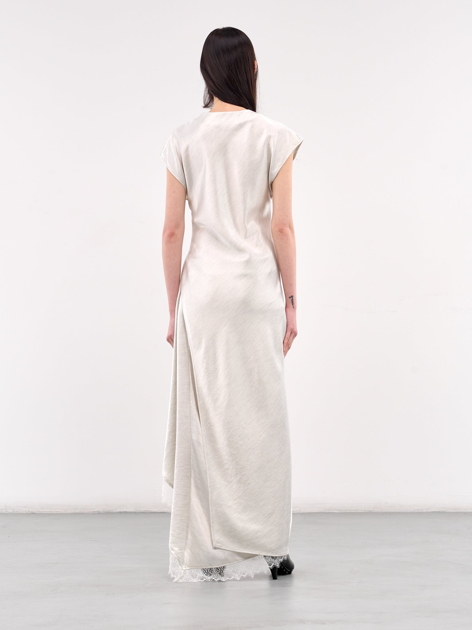 Asymmetric Lace Trim Layered Dress - 3