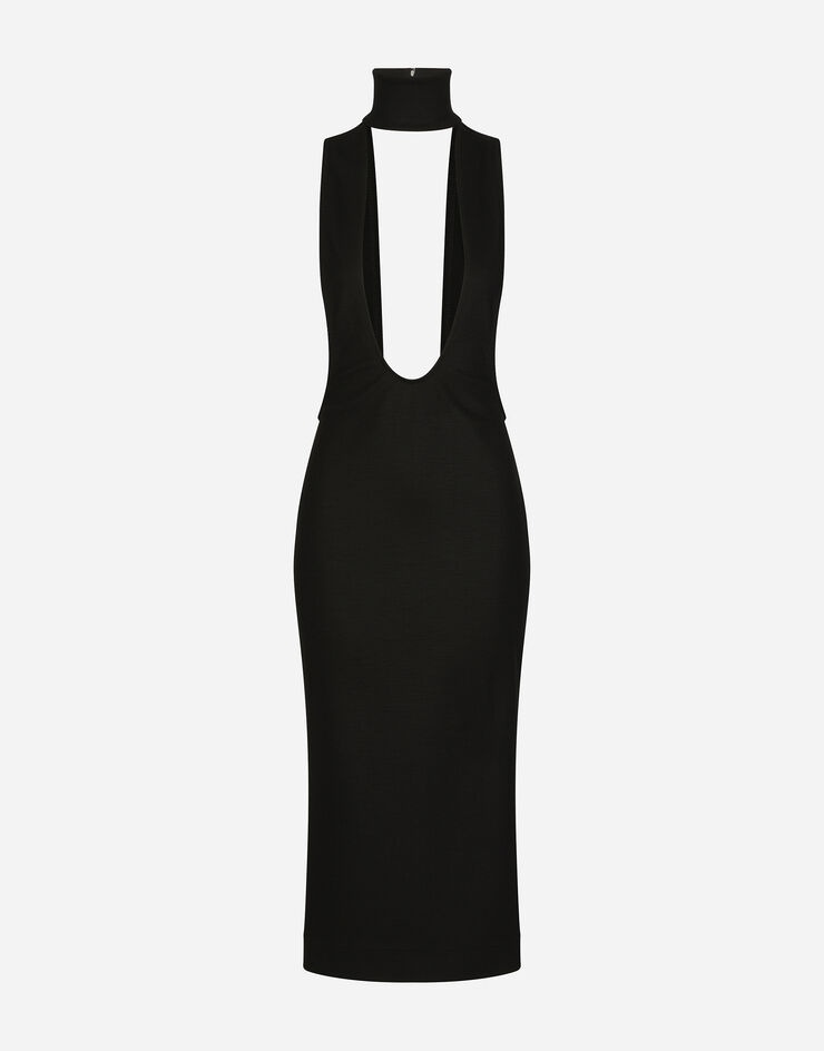 Jersey calf-length dress with cut-out detailing - 3