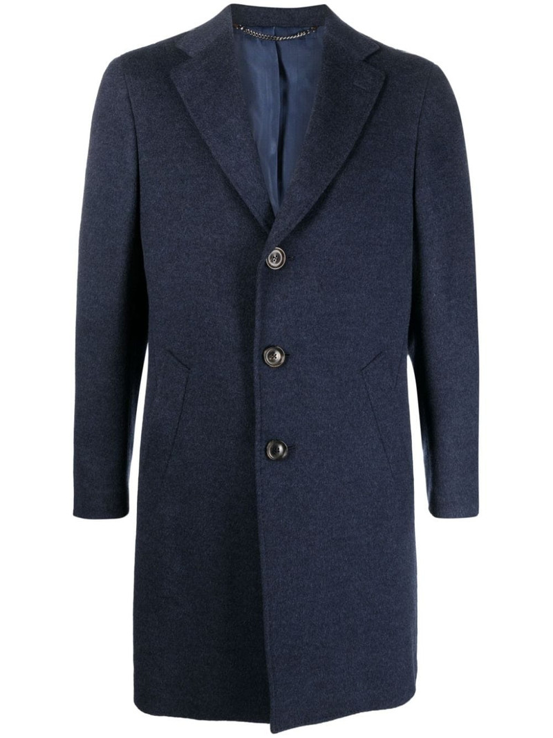 single-breasted wool-blend peacoat 1