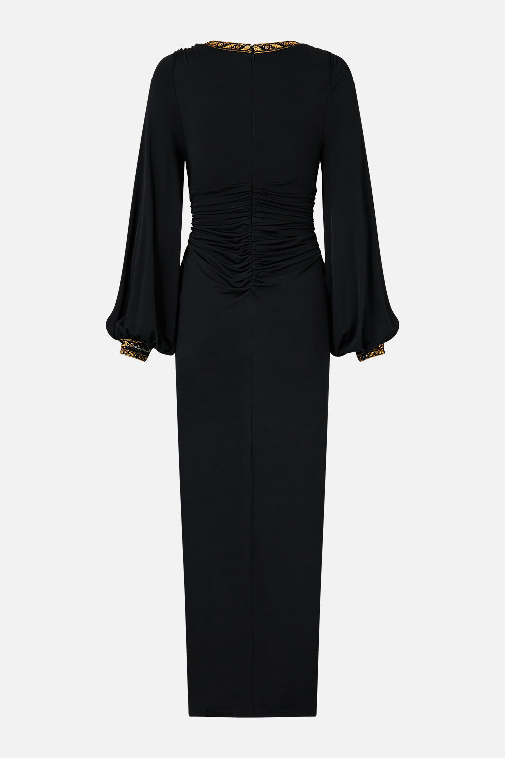 WAISTED DRAPED JERSEY DRESS - 7