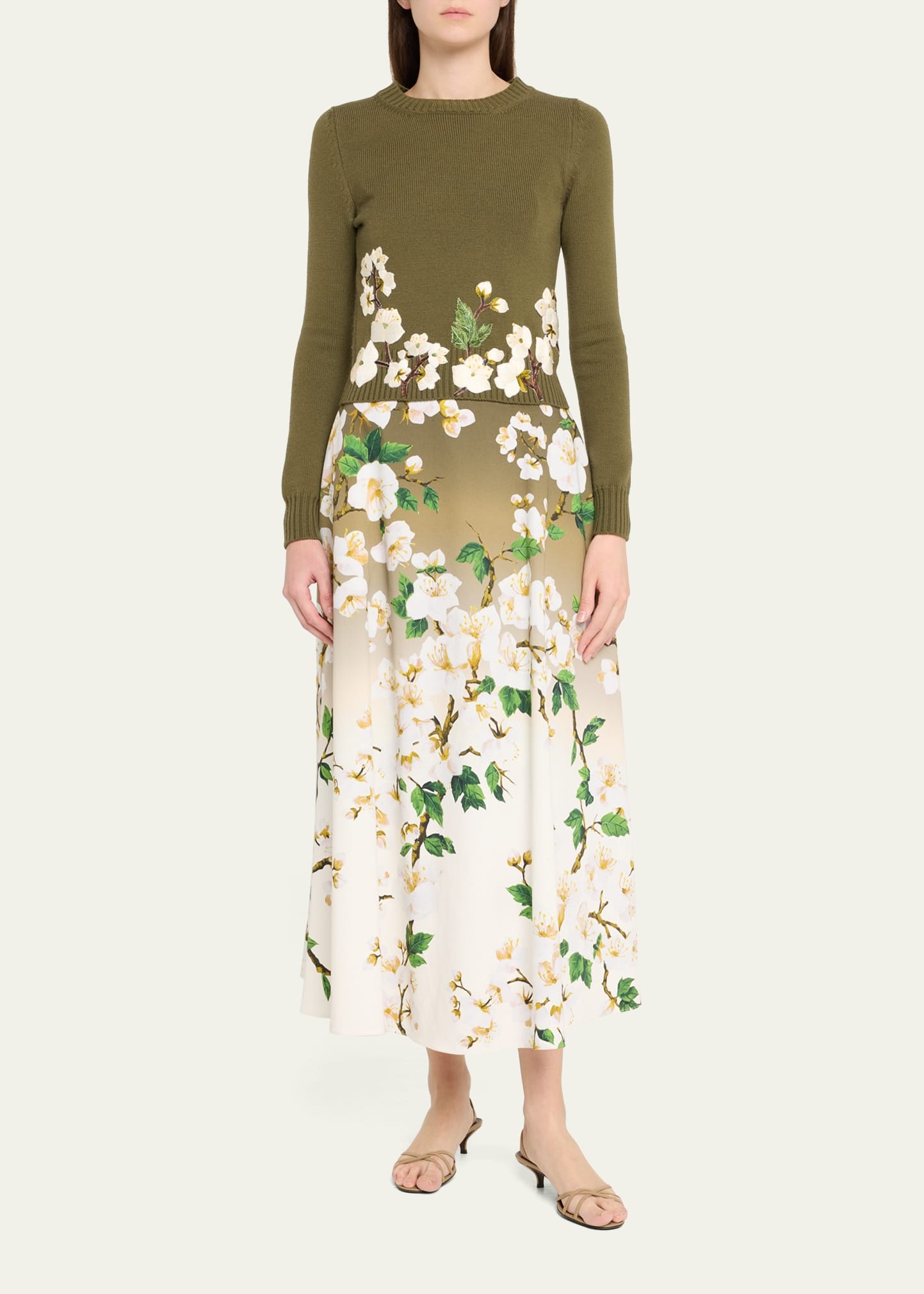 Cherry Blossom Embroidered Wool Pullover - 2