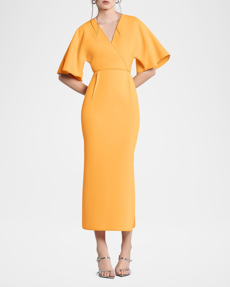 MATICEVSKI Benefit Flutter-Sleeve Midi Dress outlook