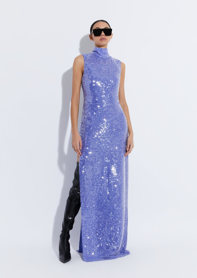 LAPOINTE Sequin High Neck Sleeveless Gown outlook