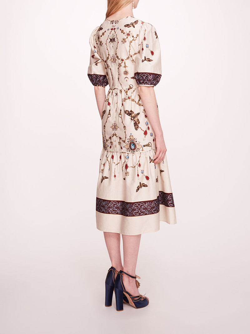 Marchesa PRINTED POPLIN MIDI DRESS outlook