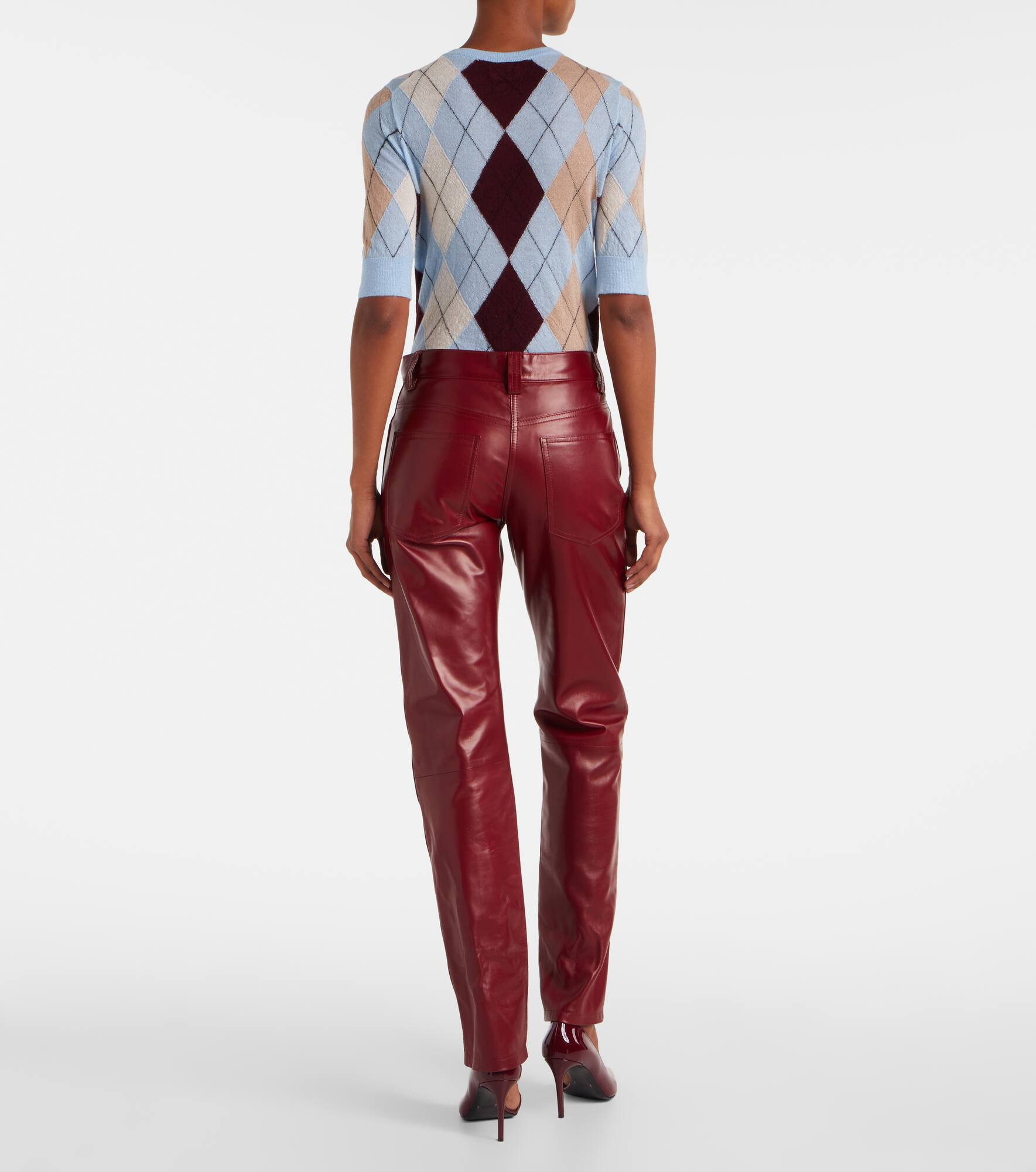 Callum leather straight pants - 3
