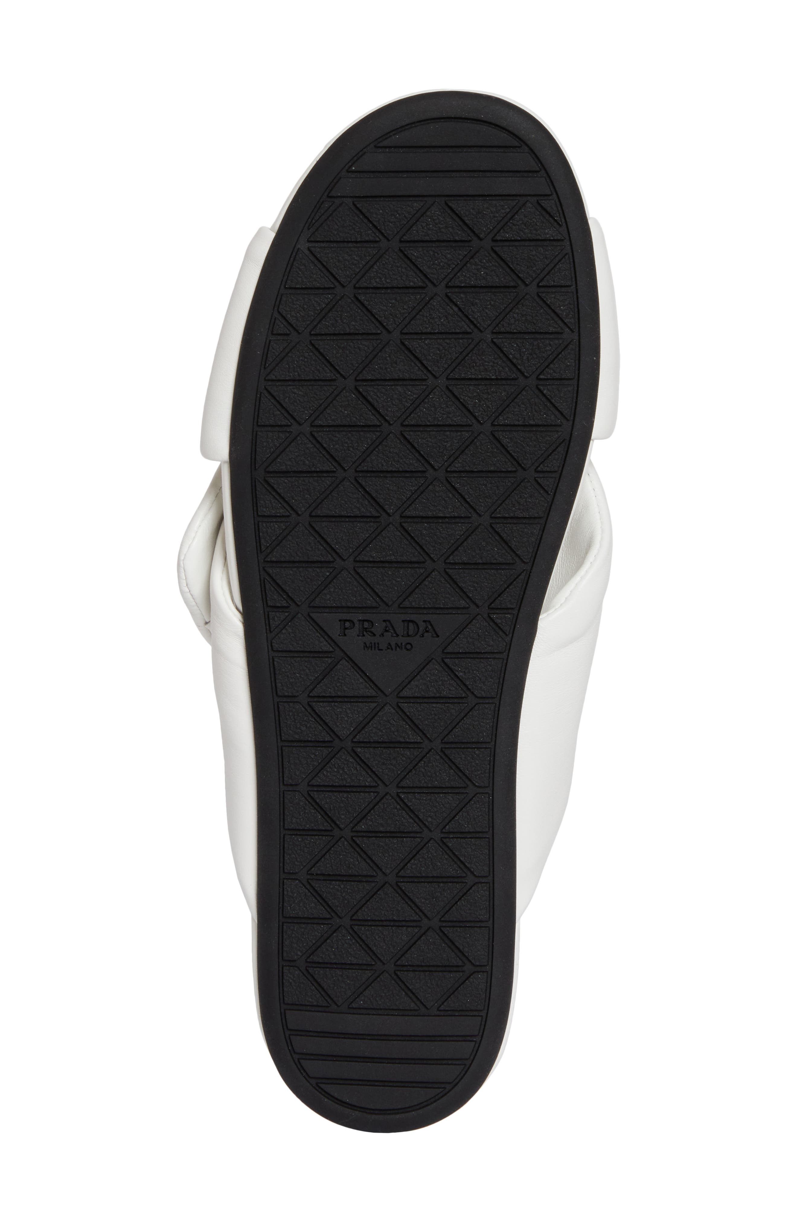 Prada Logo Crisscross Slide Sandal in Bianco at Nordstrom - 6