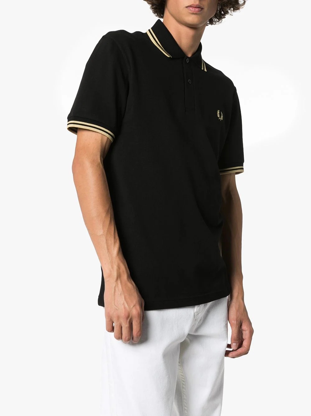 stripe-trimmed polo shirt - 3