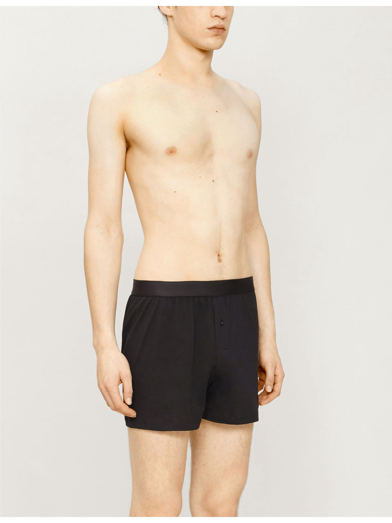 Sunspel Superfine 브랜딩-waistband 중간층 코튼 복서 반바지 outlook