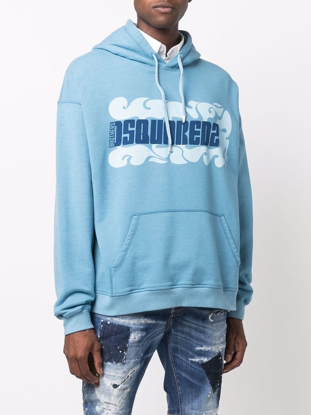 logo-print relaxed hoodie - 3