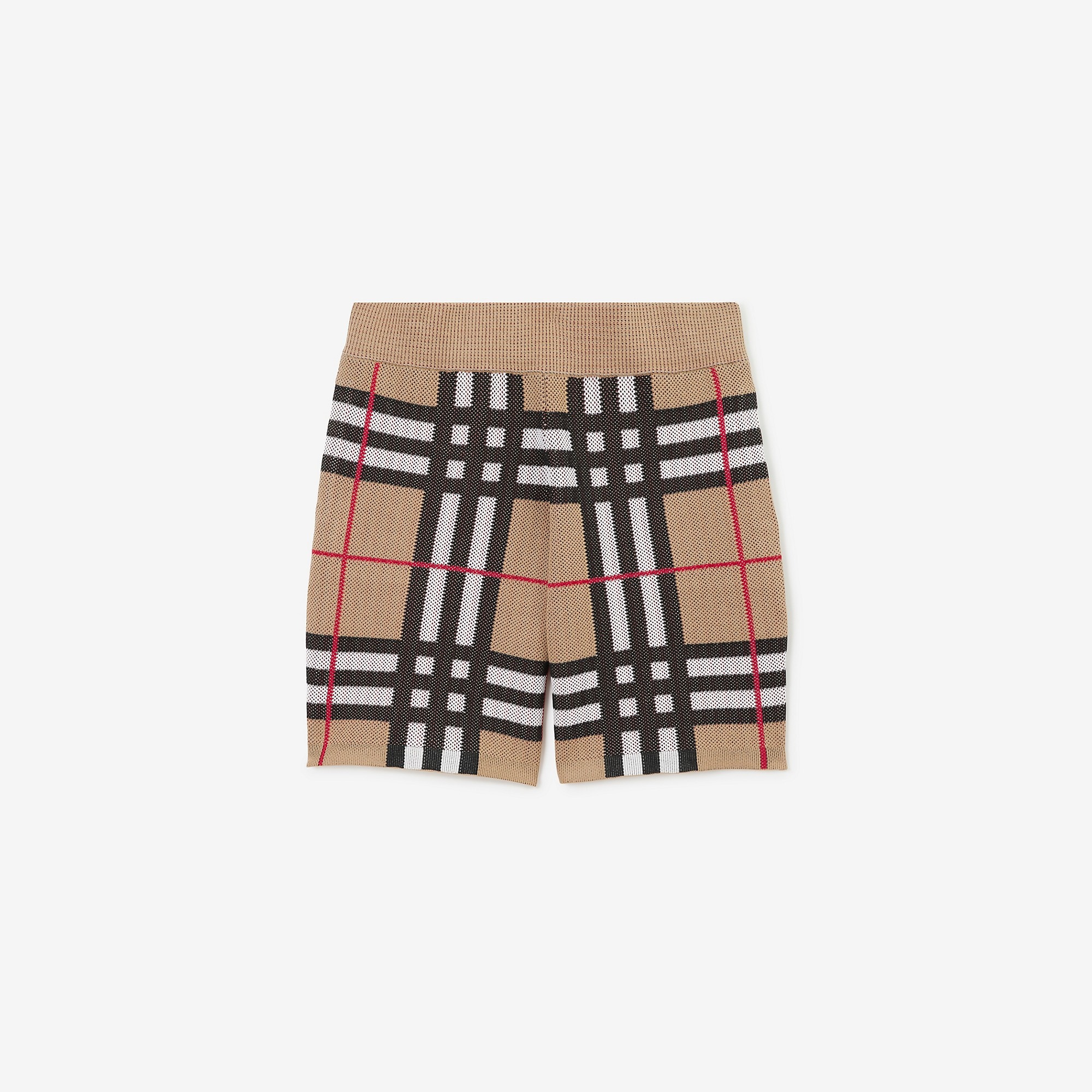Check Technical Cotton Shorts - 1