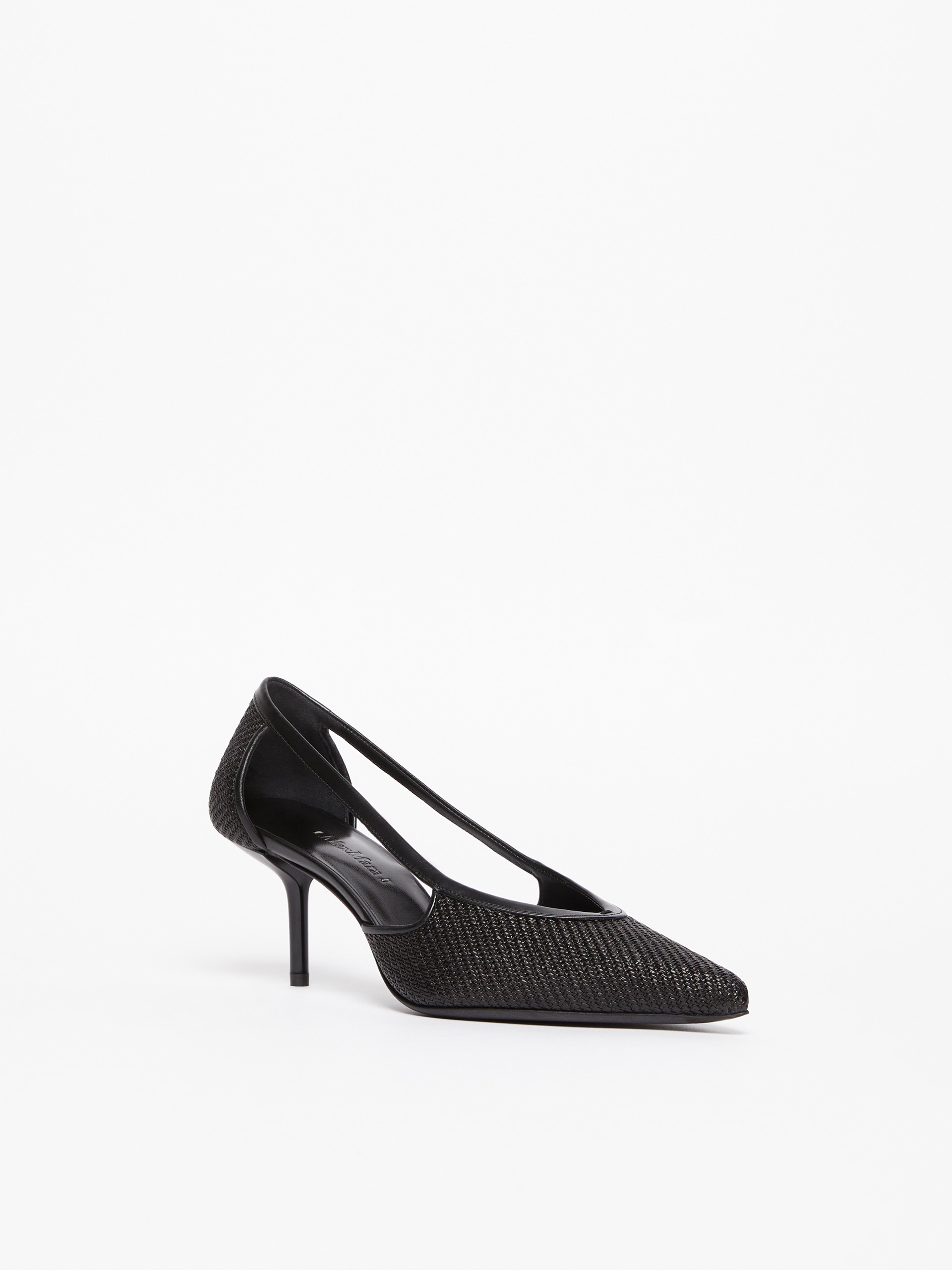 STRAWPUMP Raffia-effect court shoes - 2