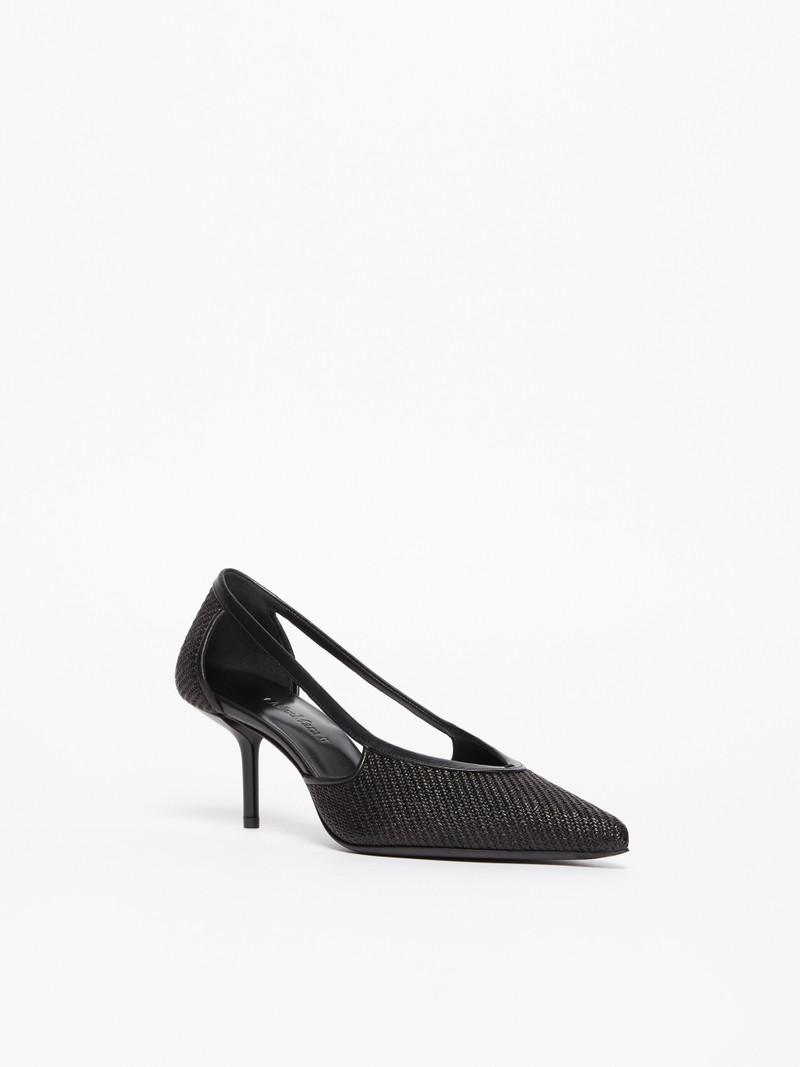 Max Mara STRAWPUMP Raffia-effect court shoes outlook