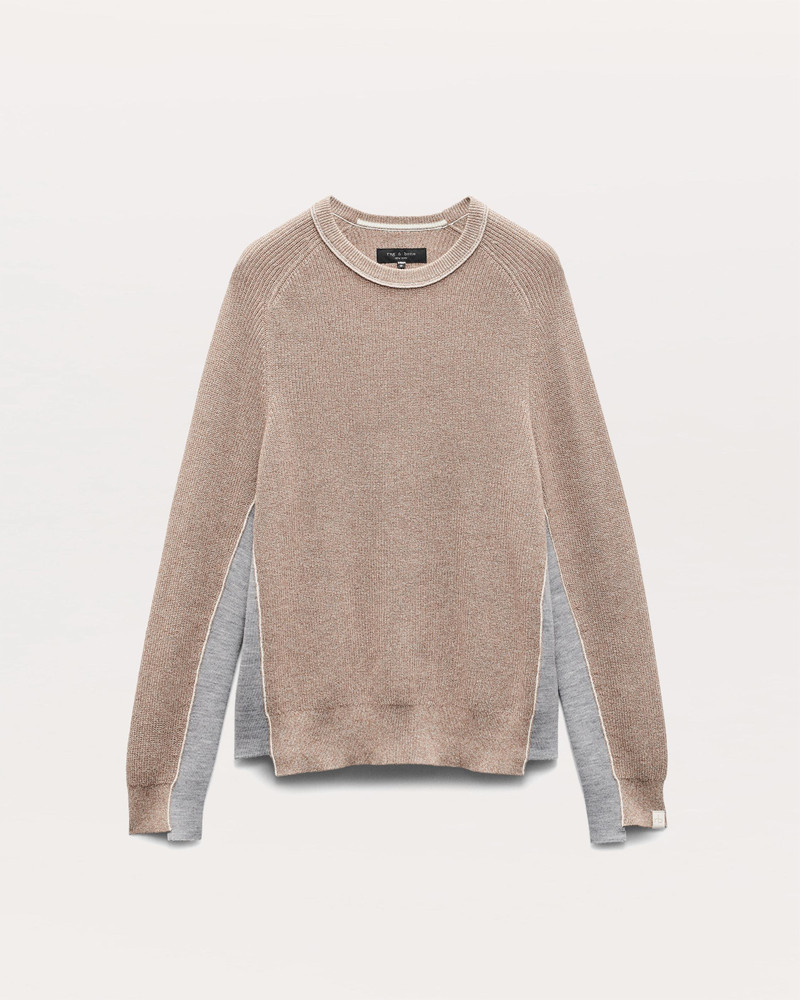 Gabe Spliced Cotton-Blend Crewneck Sweater 1