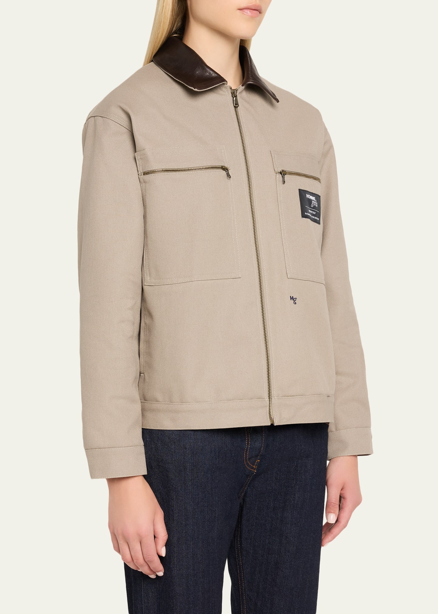 Canvas and Leather Work Jacket - 4