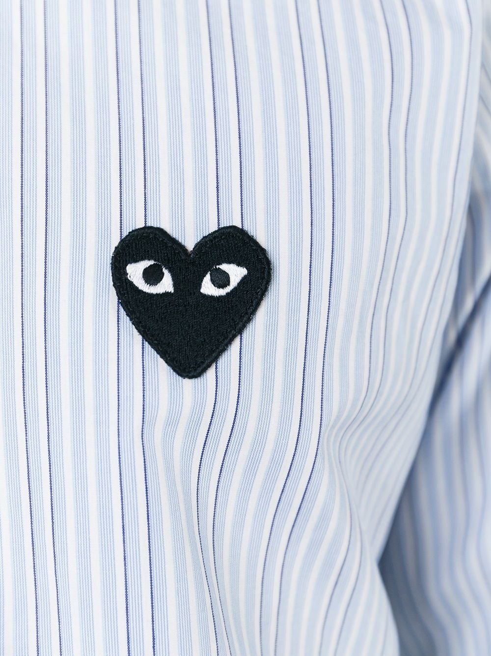 embroidered heart striped shirt - 5