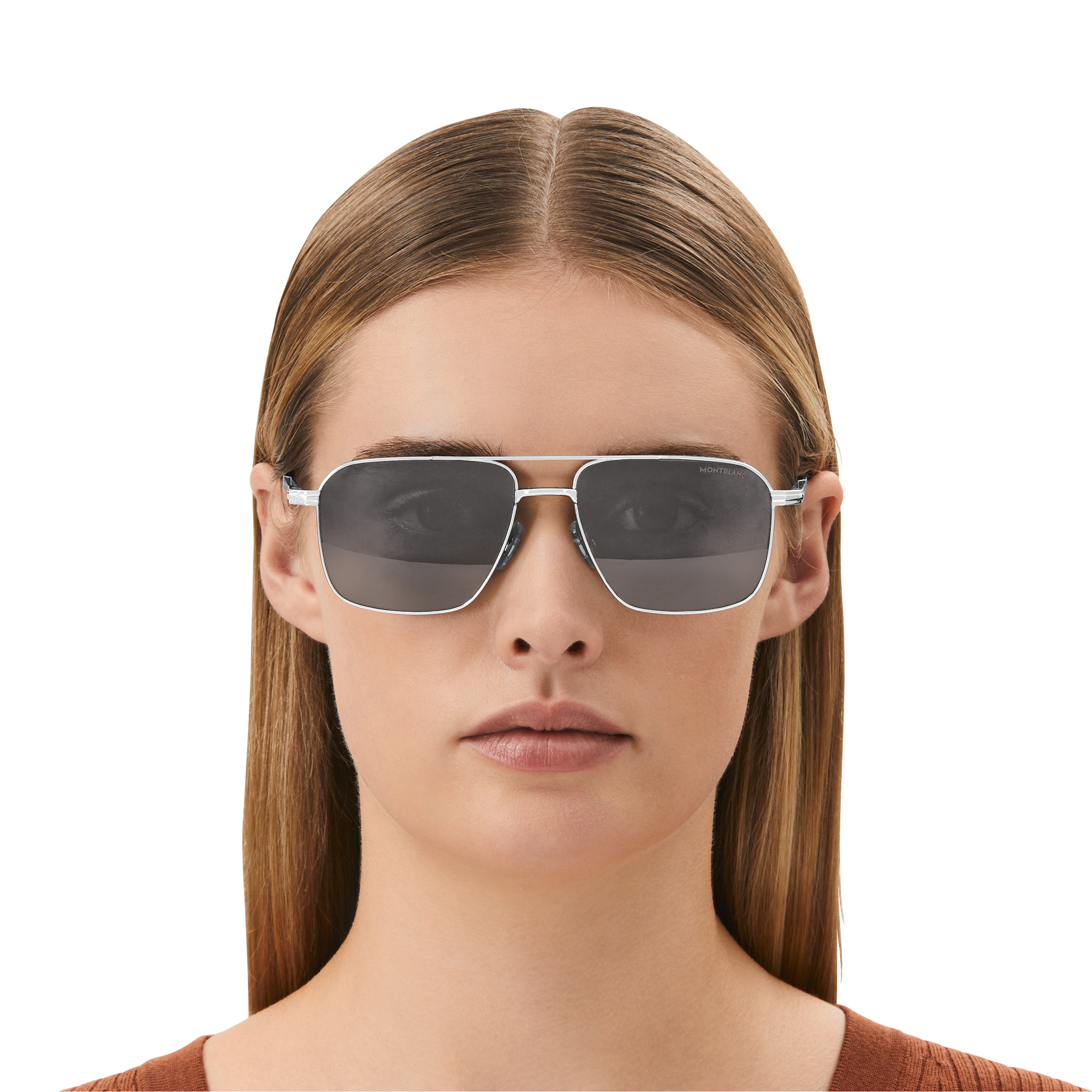 RECTANGULAR SUNGLASSES WITH SILVER COLOURED METAL FRAME - 3
