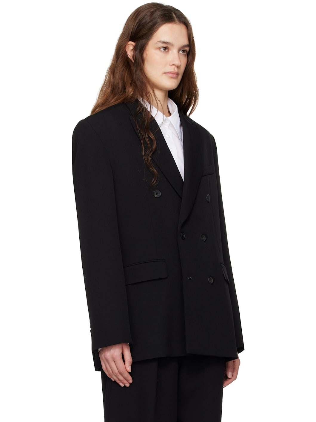 Black Double Breasted Blazer - 2