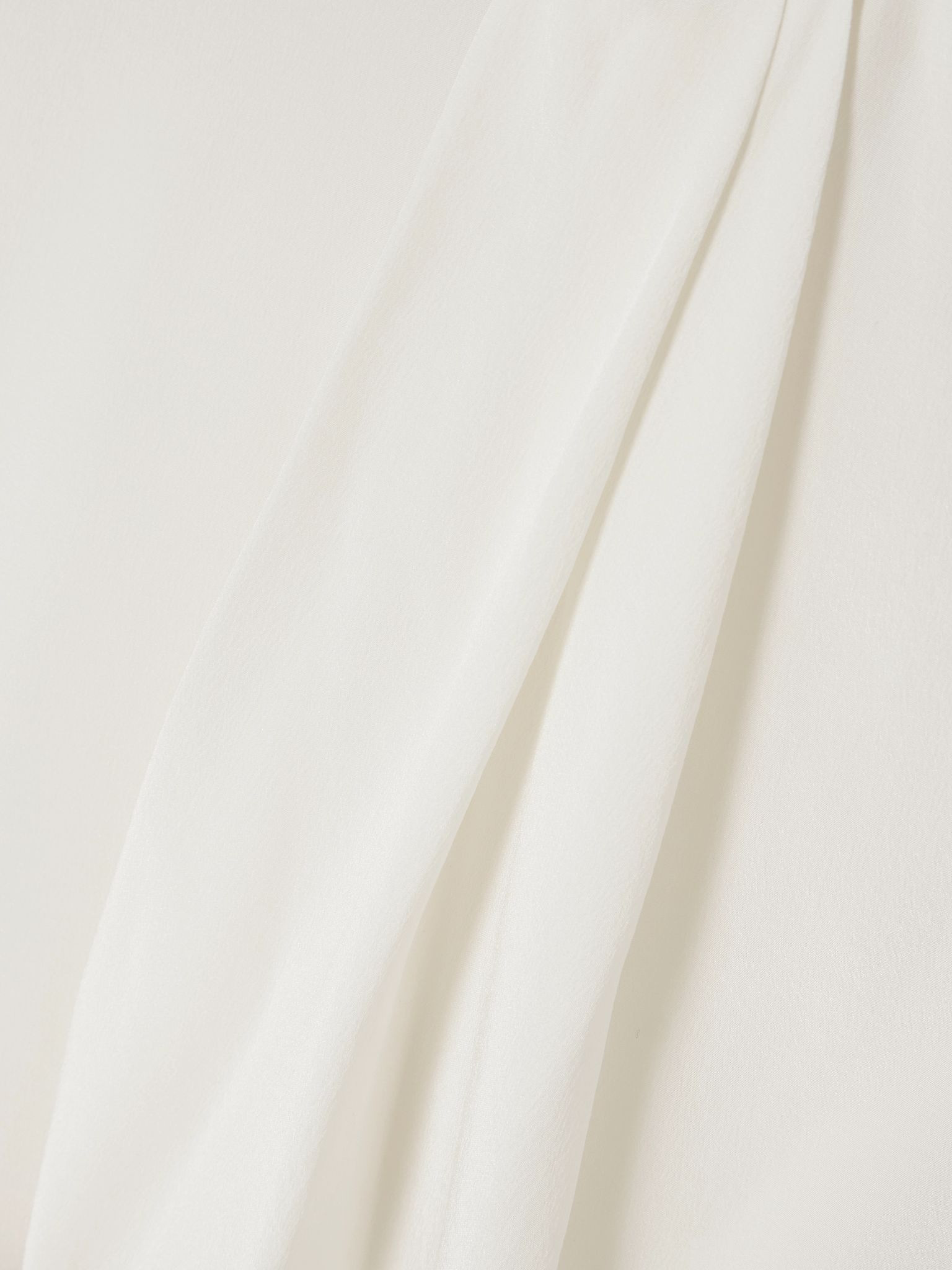 Asymmetric draped silk blouse Ivory - 5