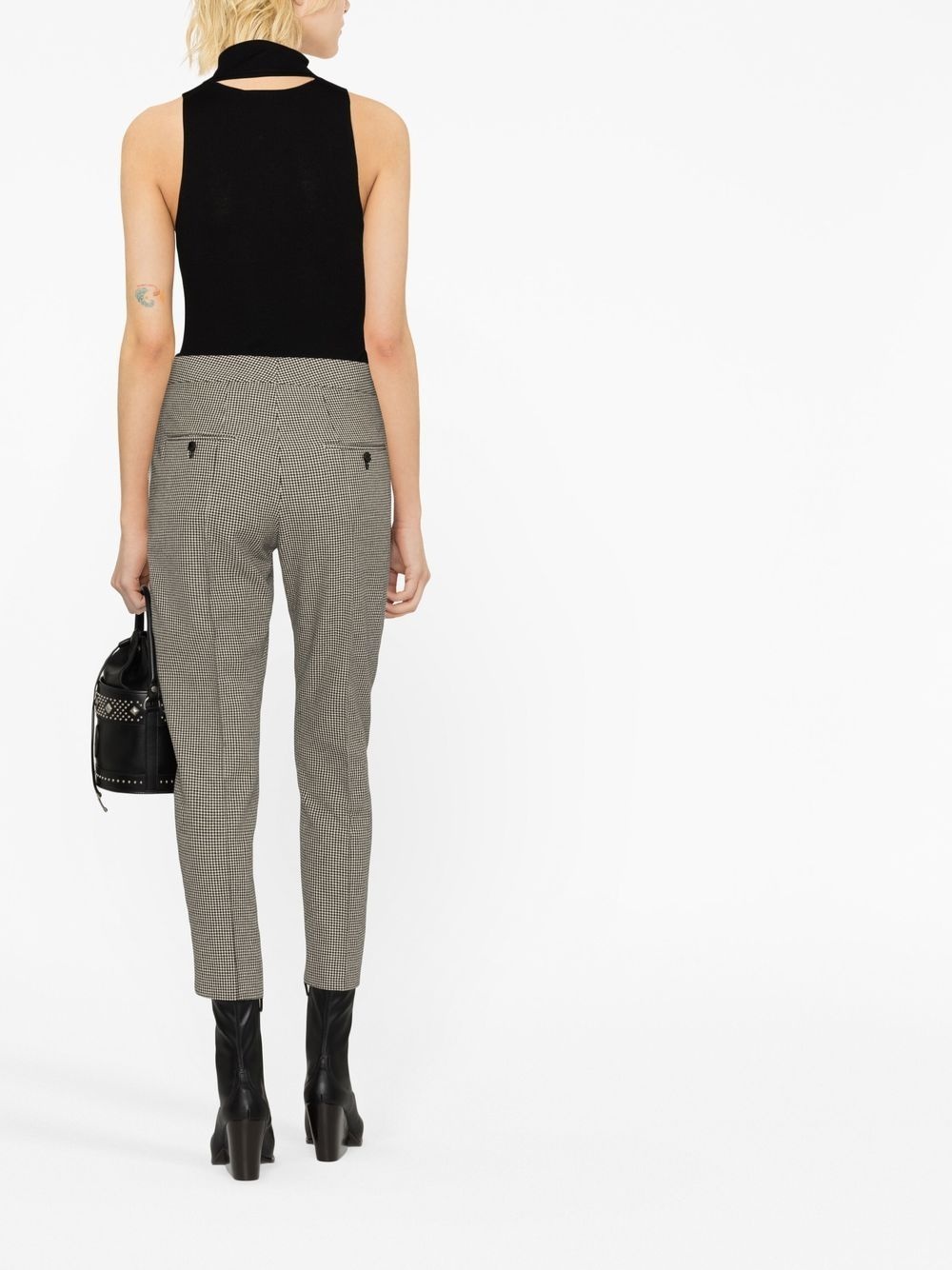 houndstooth-pattern cropped trousers - 3