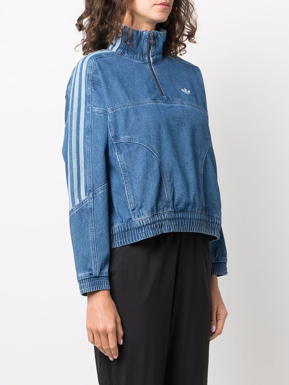 embroidered logo denim sweatshirt - 3