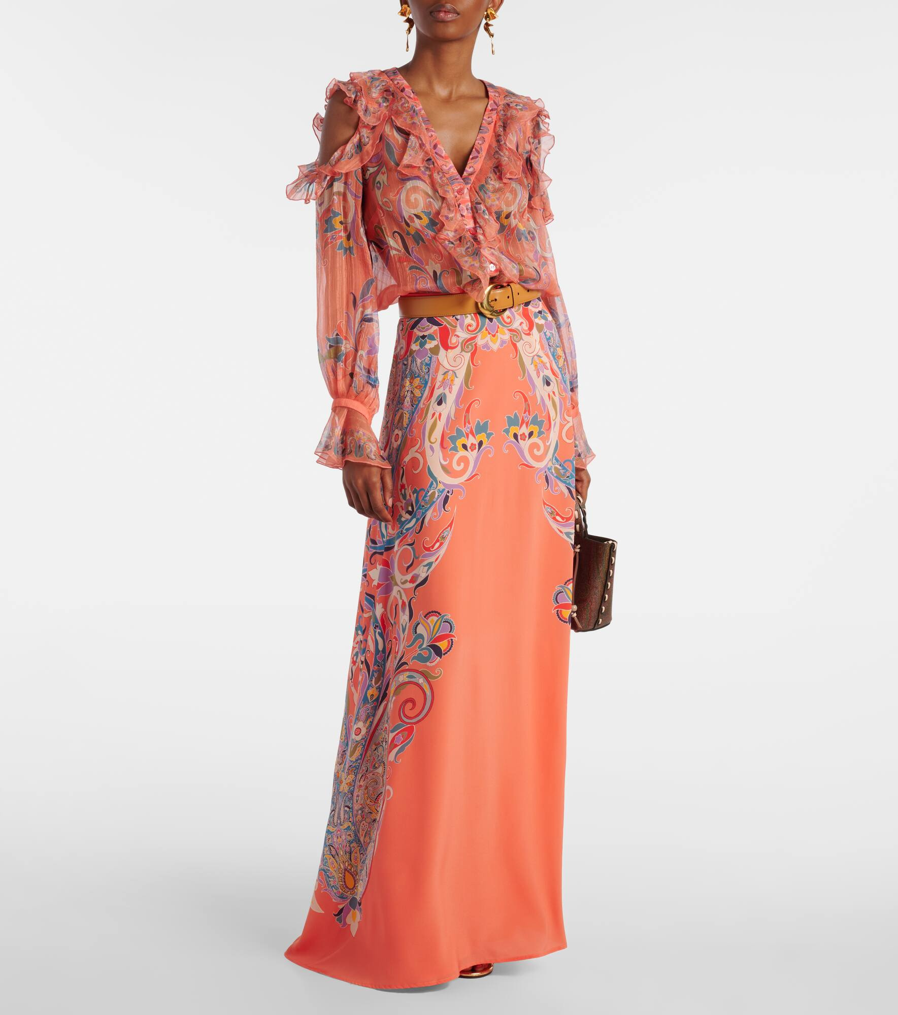 Paisley silk maxi skirt - 2
