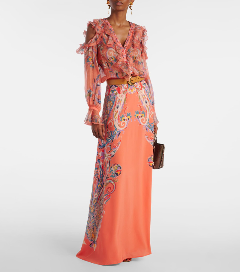 Etro Paisley silk maxi skirt outlook
