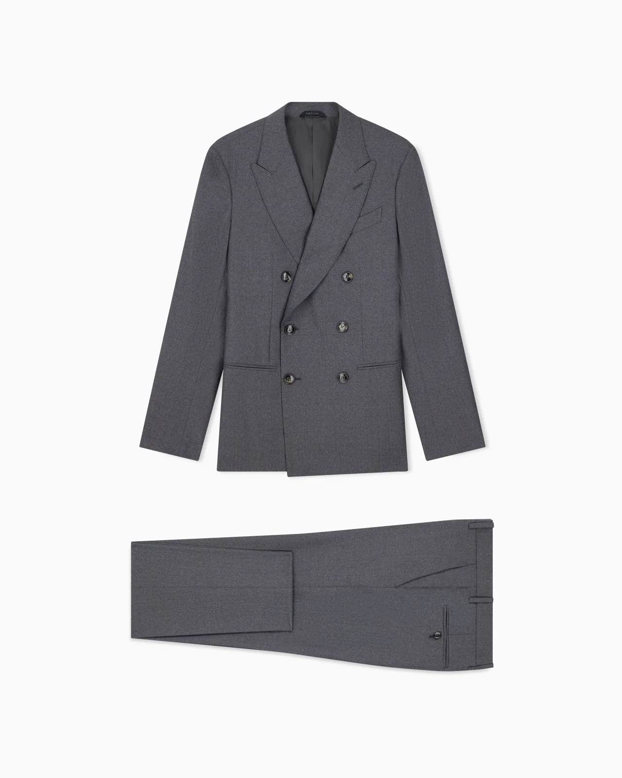 DOUBLE-BREASTED PINSTRIPED VIRGIN WOOL SUIT NAPOLI - 1